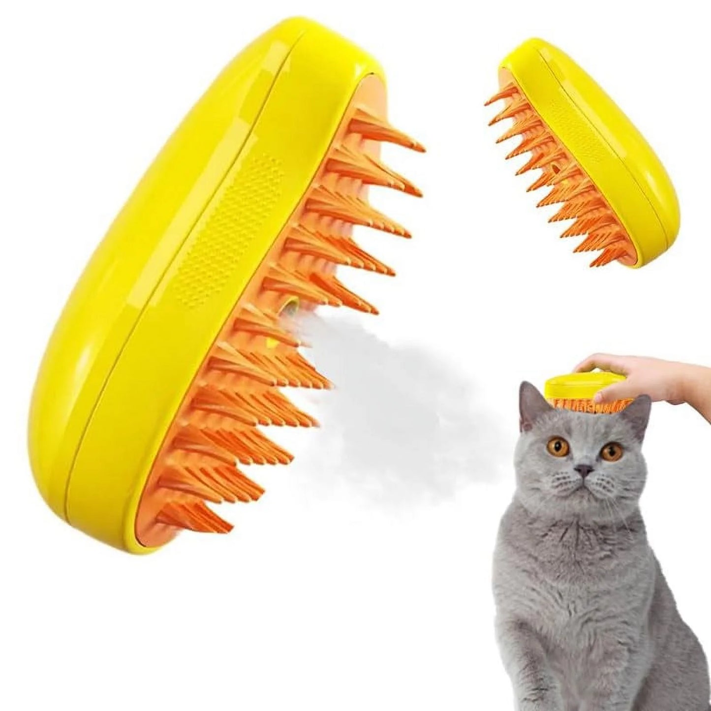 3 in 1 Steamy Cat Brush - Upgraded Multifunctional Cat Steamer Brush, Self Cleaning Steam Cat Brush for Massage, Steam Pet Brush for Removing Tangled and Loosse Hair